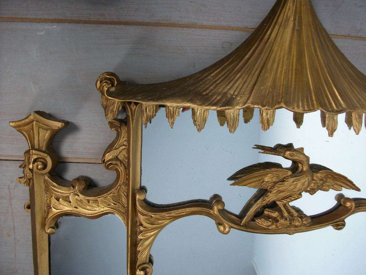 Gilt and Carved Chinese Chippendale Mirror